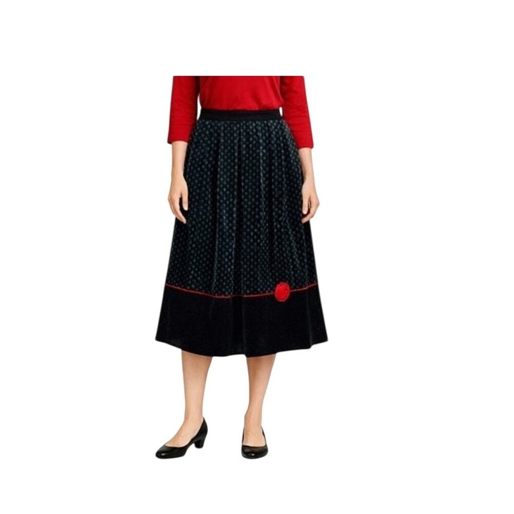 Susan Bristol Skirt Womens Size 8 Black Brushed Velveteen Vintage 90s USA Made